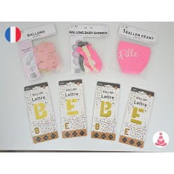 Ballons Babyshower Fille Rose